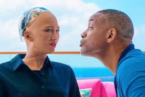 will smith with sophia the robot